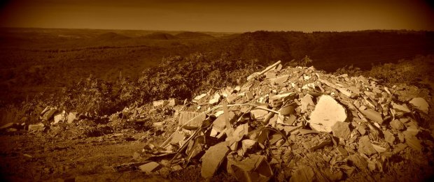 a little mission of recycling from illegal dumping on our neighbors property