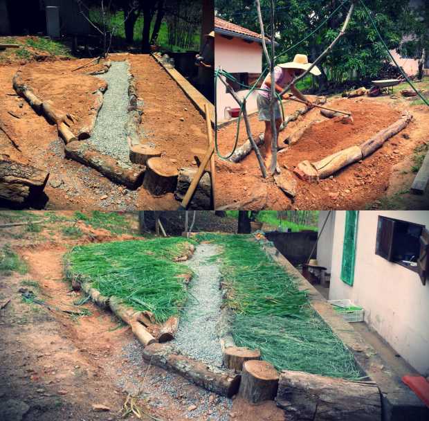 Our new kitchen garden serves multiple purposes. We will grow mostly herbs that hopefully are resistant to the ants and keep the mosquitoes away, protect the house from the heavy rains that stream downhill, and keep the air more moist and fresh, free from the heat and dust. 